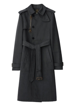 Burberry Long trench coat in cotton and nylon - Blue