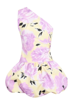 Patou one-shoulder floral mini dress - Yellow