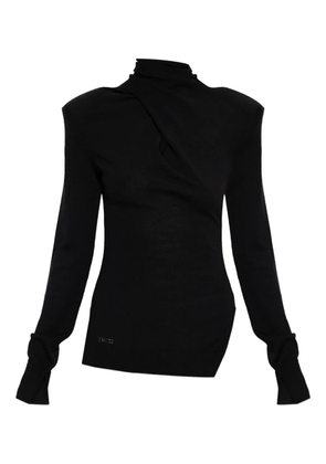 The Attico twist-design turtleneck top - Black