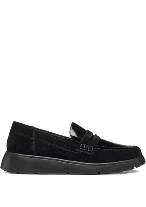 Geox penny-slot leather loafers - Black