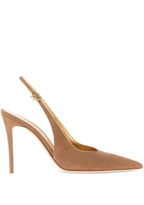 Gianvito Rossi 100mm Yves slingback suede pumps - Neutrals