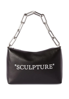 Off-White Block Pouch Quote clutch bag - Black