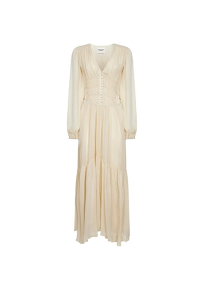 MARANT ÉTOILE pleated V-neck maxi dress - Neutrals