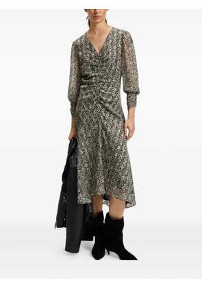 BOSS printed-floral midi dress - Grey
