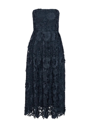 ROTATE BIRGER CHRISTENSEN 3D lace flared midi dress - Blue
