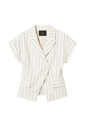 TWINSET double-breasted pinstriped vest - White