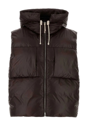 Jil Sander hooded quilted gilet - Brown