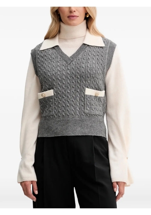 FRACOMINA cable-knit pocket knitwear - Grey