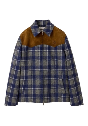 Miu Miu check-pattern jacket - Blue