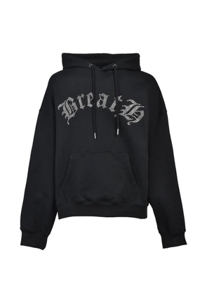 BREATH embellished hooded hoodie - Black