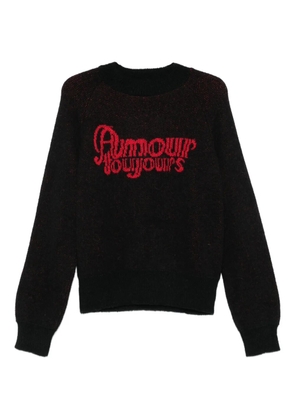 CARNE BOLLENTE logo-intarsia cotton sweater - Black