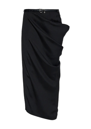 Sportmax Pontida draped belted maxi skirt - Black