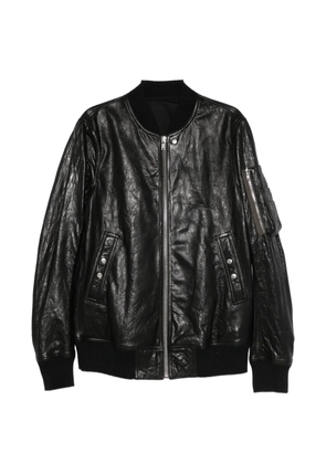 Rick Owens classic flight leather bomber jacket - Black
