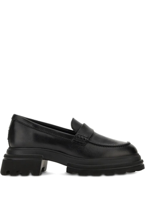 Hogan leather loafers - Black
