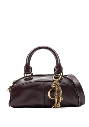 Chloé mini leather multiple-charms tote bag - Purple
