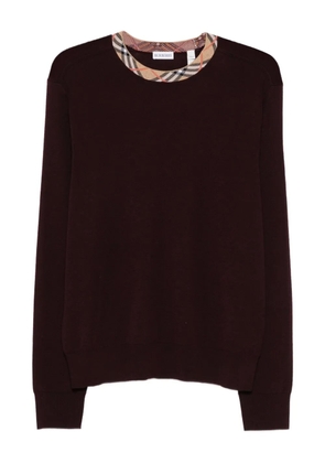Burberry Check-trim sweater - Red