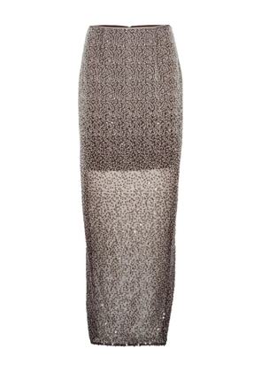 ROTATE BIRGER CHRISTENSEN beaded maxi skirt - Brown