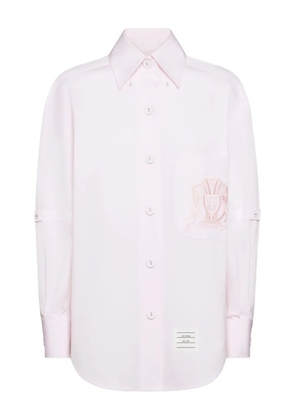 Thom Browne crest embroidery shirt - Pink