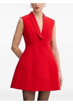 Bardot V-neck sleeveless mini dress - Red