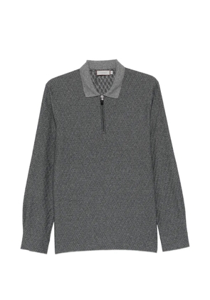 Canali zip-fastening patterned polo shirt - Grey