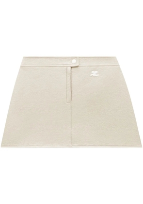 Courrèges logo-patch A-line mini skirt - Neutrals