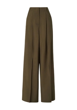 FENDI pleat-detail wide-leg trousers - Green