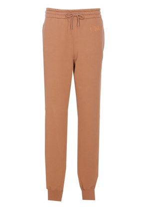 Chloé logo-embroidered track pants - Neutrals
