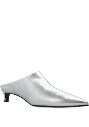 Jil Sander metallic-leather pointed-toe mules - Silver