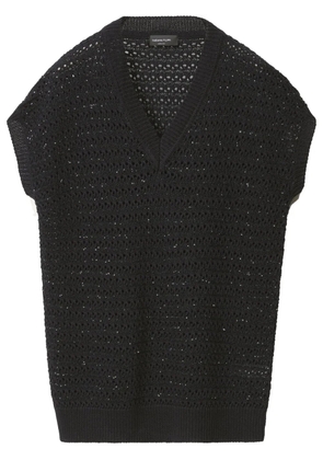 Fabiana Filippi open-knit T-shirt - Black