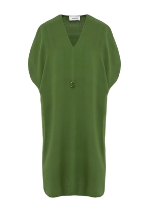 Yves Salomon draped twist-front midi dress - Green