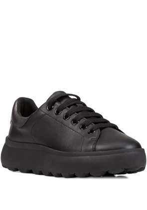 Geox leather platform sneakers - Black