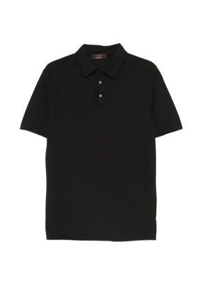 Zanone buttoned short-sleeve polo shirt - Black