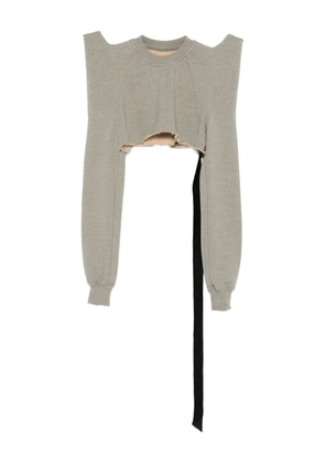 Rick Owens DRKSHDW frayed-hem raglan-sleeve top - Grey