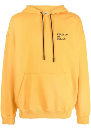 COUNTY OF MILAN logo-print pullover hoodie - Yellow