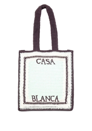 Casablanca crochet-motif tote bag - White