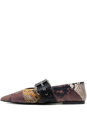 Bimba y Lola buckle-detail ballet flats - Brown