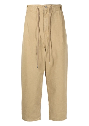 Juun.J cropped tapered-leg trousers - Brown