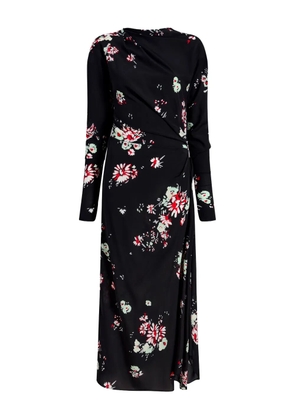 Proenza Schouler floral-print draped asymmetric day dress - Black