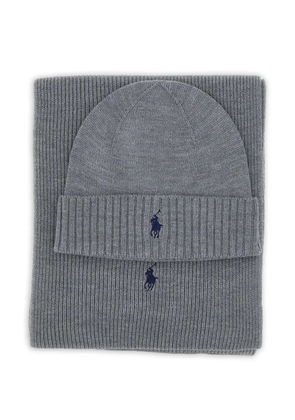 Polo Ralph Lauren ribbed-knit beanie set - Grey