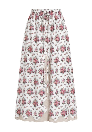 Dolce & Gabbana floral lace skirt - White