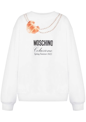 Moschino croissant-print sweatshirt - White