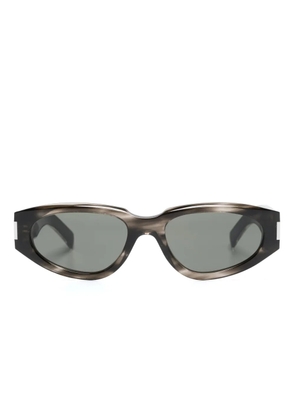 Saint Laurent Eyewear tortoiseshell-effect oval-frame sunglasses - Black