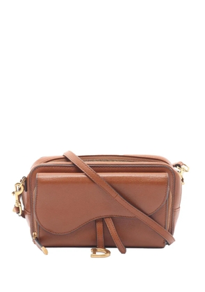 Christian Dior Pre-Owned 2010-2025 Leather Double Saddle Pouch crossbody bag - Brown