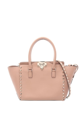 Valentino Garavani Pre-Owned 2000s Rockstud leather tote bag - Neutrals