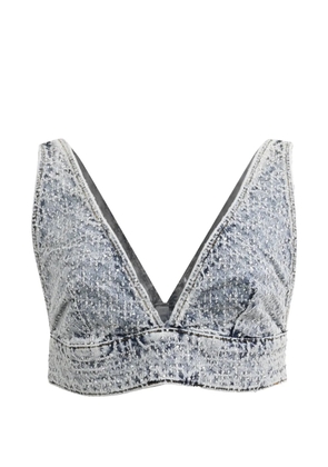 Maje denim crop top - Blue