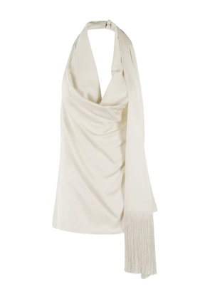 Isabelle Blanche draped fringe-detail top - Neutrals