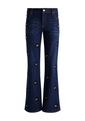 alice + olivia Roxie eyes-embellished jeans - Blue