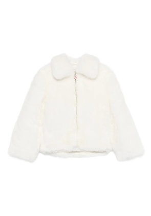 Casablanca zip-up faux-fur jacket - White