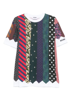 Moschino tie-print patchwork T-shirt - Blue