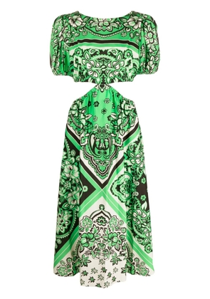 RED Valentino bandana-print cotton midi dress - Green